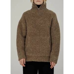 NEW BARE KNITWEAR billy zip sweater in rye